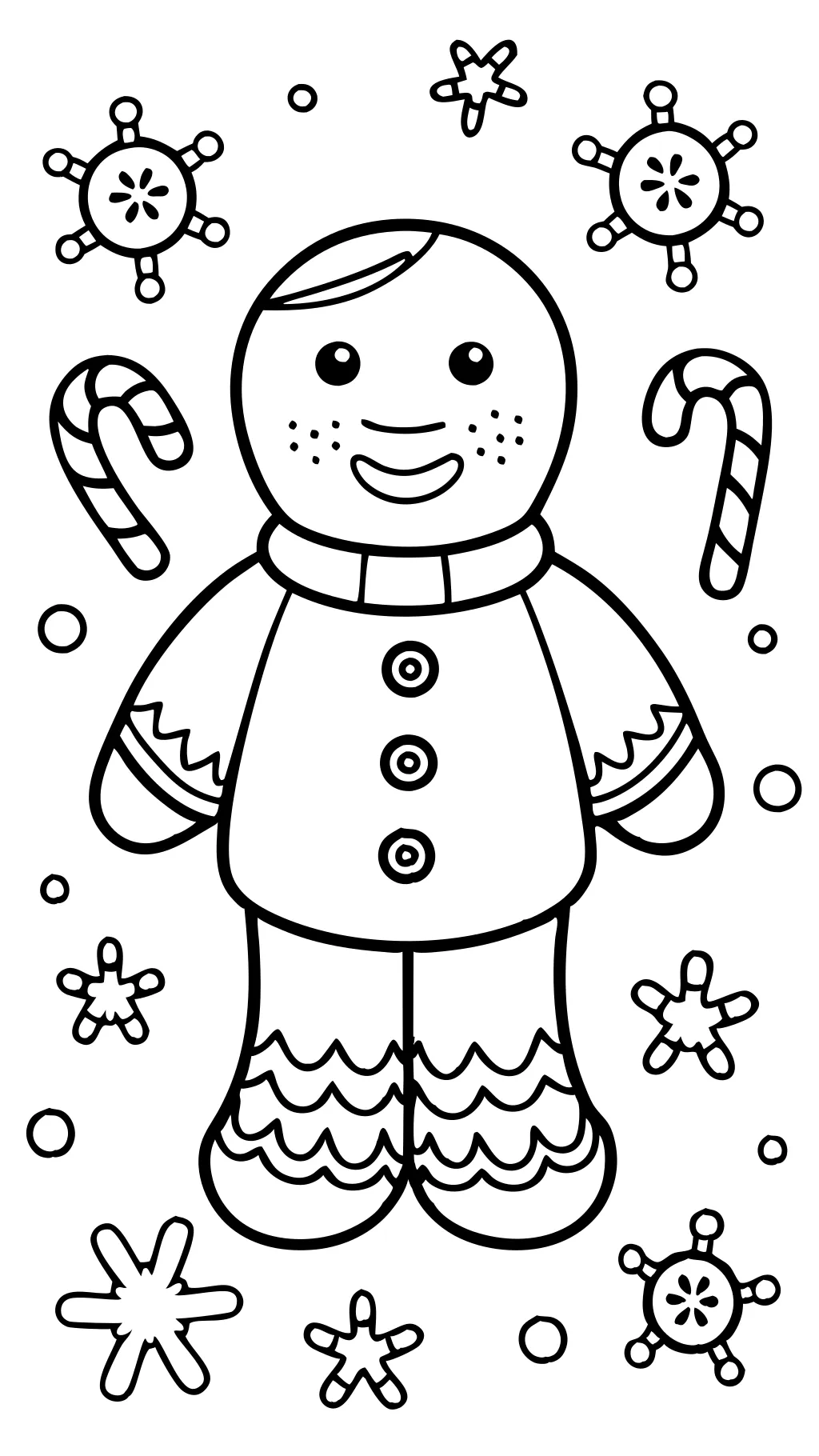 coloring page of a gingerbread man